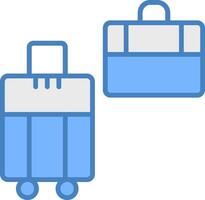 Bags Line Filled Blue Icon vector