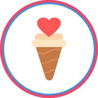 Ice Cream Flat Circle Icon vector