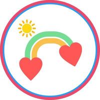 Rainbow Flat Circle Icon vector