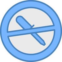 No Screwdriver Line Filled Blue Icon vector