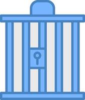 Cage Line Filled Blue Icon vector