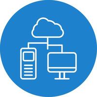 Cloud Computing Multi Color Circle Icon vector
