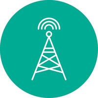 radio torre multi color circulo icono vector