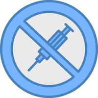 No Needle Line Filled Blue Icon vector