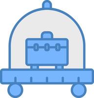 Cart Line Filled Blue Icon vector