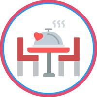 Romantic Dinner Flat Circle Icon vector