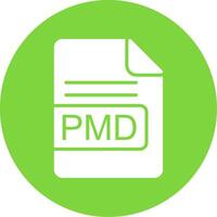 PMD File Format Multi Color Circle Icon vector