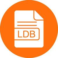 LDB File Format Multi Color Circle Icon vector