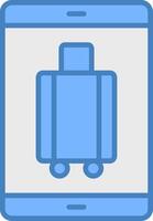 Mobile Line Filled Blue Icon vector
