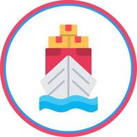 Yacht Flat Circle Icon vector