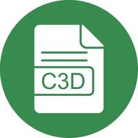 C3D File Format Multi Color Circle Icon vector