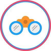 Binoculars Flat Circle Icon vector