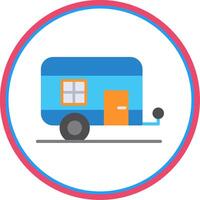 Caravan Flat Circle Icon vector