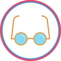 Reading Glasses Flat Circle Icon vector