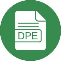 DPE File Format Multi Color Circle Icon vector
