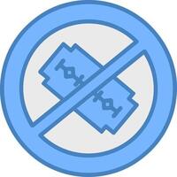 No espada línea lleno azul icono vector