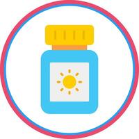 Sun Block Flat Circle Icon vector