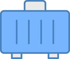 Suitcase Line Filled Blue Icon vector