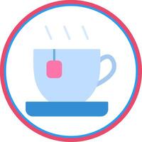 Tea Flat Circle Icon vector