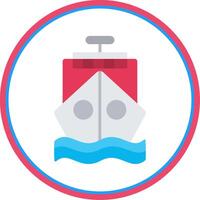 Ship Flat Circle Icon vector