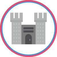 Castle Flat Circle Icon vector