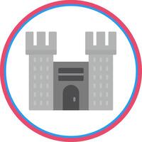 Castle Flat Circle Icon vector