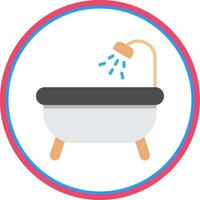 Bathtub Flat Circle Icon vector