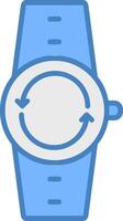 Synchronize Line Filled Blue Icon vector