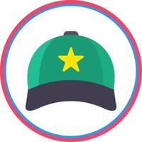 Cap Flat Circle Icon vector