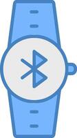 Bluetooth Line Filled Blue Icon vector