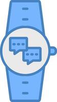 Message Line Filled Blue Icon vector