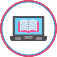 Laptop Screen Flat Circle Icon vector