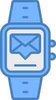 Messages Line Filled Blue Icon vector