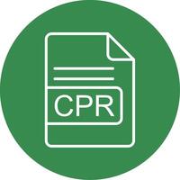 cpr archivo formato multi color circulo icono vector