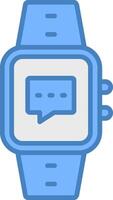 Message Line Filled Blue Icon vector