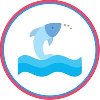 Fish Flat Circle Icon vector