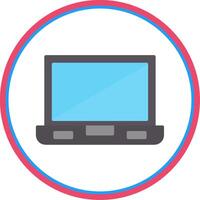 Laptop Screen Flat Circle Icon vector