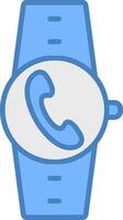 Incoming Call Line Filled Blue Icon vector