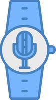 Microphone Line Filled Blue Icon vector