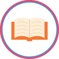 Open Book Flat Circle Icon vector