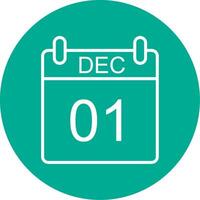 December Multi Color Circle Icon vector