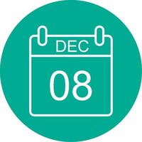 December Multi Color Circle Icon vector