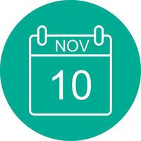 November Multi Color Circle Icon vector