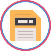 Floppy Disk Flat Circle Icon vector