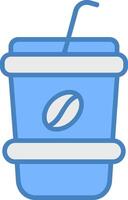 Take Away Line Filled Blue Icon vector