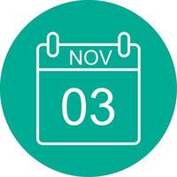 November Multi Color Circle Icon vector