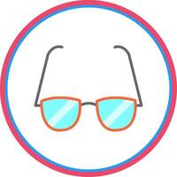 Glasses Flat Circle Icon vector