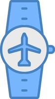 Airplane Mode Line Filled Blue Icon vector