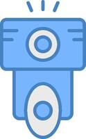 Camera Flash Line Filled Blue Icon vector