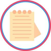 Notepad Flat Circle Icon vector